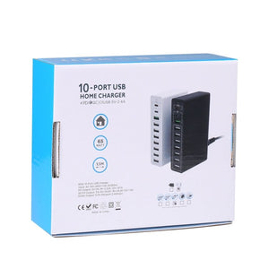 10 in 1 65W QC3.0 USB Smart Fast Charger, US Plug, UK Plug, AU Plug - ORIWHIZ