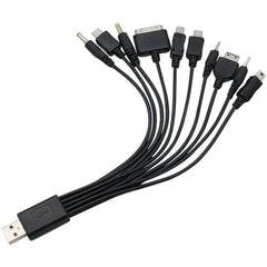 10 In 1 Multifunction USB Charging Cable For IPhone / PSP / Camera / Nokia / HTC / LG / Samsung, 10 In 1 - ORIWHIZ