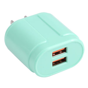 13 - 22 2.1A Dual USB Macarons Travel Charger,, EU Plug, US Plug - ORIWHIZ