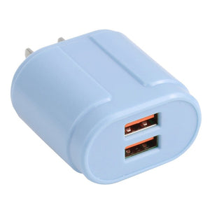 13 - 22 2.1A Dual USB Macarons Travel Charger,, EU Plug, US Plug - ORIWHIZ