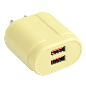 13 - 22 2.1A Dual USB Macarons Travel Charger,, EU Plug, US Plug - ORIWHIZ