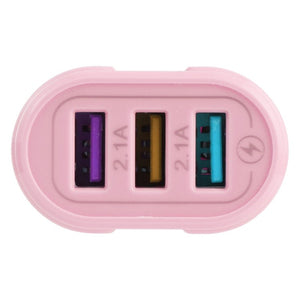 13 - 222 QC3.0 USB + 2.1A Dual USB Ports Macarons Travel Charger,, EU Plug, US Plug - ORIWHIZ