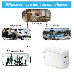 18W PD + QC 3.0 USB Dual Fast Charging Universal Travel Charger,, EU Plug, US Plug - ORIWHIZ