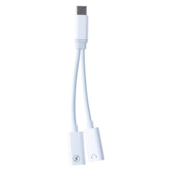 2 in 1 Type - C Male to Type - C Charging and Type - C Audio Female Earphone Adapter, Type - C - ORIWHIZ