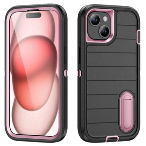 Defender Gen2 Rugged PC + Silicone Phone Case with Holder, For iPhone 15 - ORIWHIZ