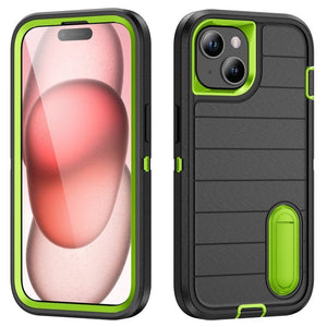 Defender Gen2 Rugged PC + Silicone Phone Case with Holder, For iPhone 15 - ORIWHIZ