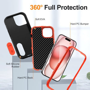 Defender Gen2 Rugged PC + Silicone Phone Case with Holder, For iPhone 15 - ORIWHIZ