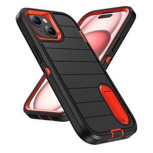 Defender Gen2 Rugged PC + Silicone Phone Case with Holder, For iPhone 15 - ORIWHIZ