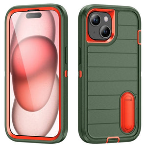 Defender Gen2 Rugged PC + Silicone Phone Case with Holder, For iPhone 15 - ORIWHIZ