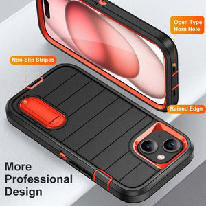 Defender Gen2 Rugged PC + Silicone Phone Case with Holder, For iPhone 15 Plus - ORIWHIZ