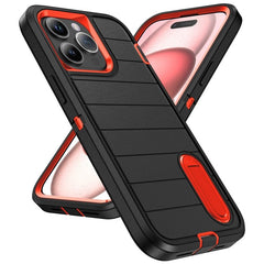 Defender Gen2 Rugged PC + Silicone Phone Case with Holder, For iPhone 15 Pro - ORIWHIZ