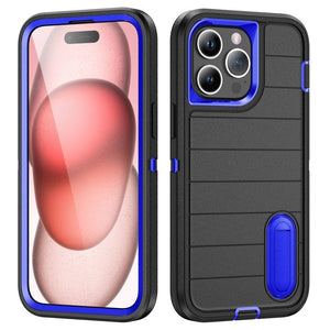 Defender Gen2 Rugged PC + Silicone Phone Case with Holder, For iPhone 15 Pro - ORIWHIZ