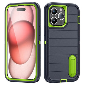 Defender Gen2 Rugged PC + Silicone Phone Case with Holder, For iPhone 15 Pro Max - ORIWHIZ