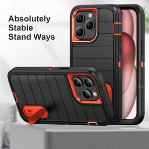 Defender Gen2 Rugged PC + Silicone Phone Case with Holder, For iPhone 15 Pro Max - ORIWHIZ