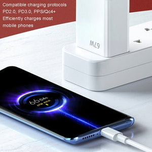 For Xiaomi / Redmi Phone 67W Charger Universal Phone Charging Head US Plug, Style:, Charger, Charger+1m Line - ORIWHIZ