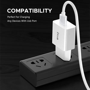 IVON AD - 35 2 in 1 18W QC3.0 USB Port Travel Charger + 1m USB to Micro USB Data Cable Set,, EU Plug, US Plug - ORIWHIZ