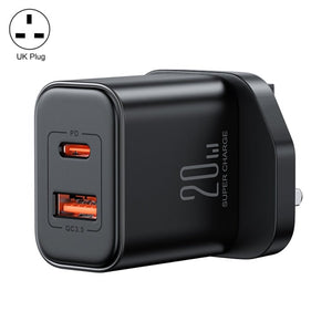 J0YROOM TCF05 20W USB+USB - C/Type - C Fast Charger, US Plug, EU Plug, UK Plug, CN Plug - ORIWHIZ