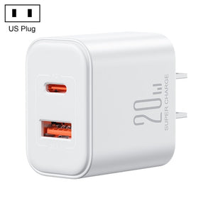 J0YROOM TCF05 20W USB+USB - C/Type - C Fast Charger, US Plug, EU Plug, UK Plug, CN Plug - ORIWHIZ