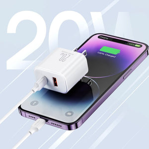 J0YROOM TCF05 20W USB+USB - C/Type - C Fast Charger, US Plug, EU Plug, UK Plug, CN Plug - ORIWHIZ