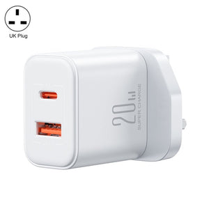 J0YROOM TCF05 20W USB+USB - C/Type - C Fast Charger, US Plug, EU Plug, UK Plug, CN Plug - ORIWHIZ