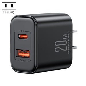 J0YROOM TCF05 20W USB+USB - C/Type - C Fast Charger, US Plug, EU Plug, UK Plug, CN Plug - ORIWHIZ