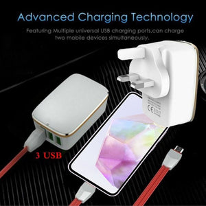 LDNIO A3304 17W 3 USB Interfaces Travel Charger Mobile Phone Charger,, US Plug, EU Plug, UK Plug, AU Plug - ORIWHIZ