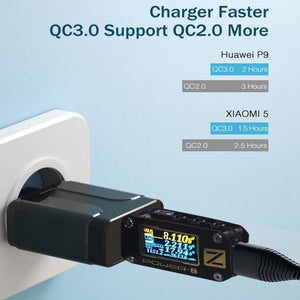 LZ - 023 18W QC 3.0 USB Portable Travel Charger + 3A USB to Micro USB Data Cable, EU Plug, Micro USB Data Cable, EU Plug - ORIWHIZ