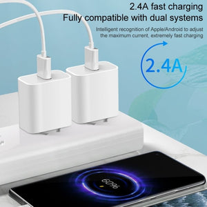 M117 2.4A Dual USB Port Flash Charger Travel Charger, EU Plug, Dual USB - ORIWHIZ