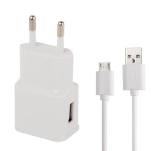 Micro 5 Pin USB Sync Cable + EU Plug Travel Charger, EU Plug - ORIWHIZ