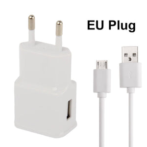 Micro 5 Pin USB Sync Cable + EU Plug Travel Charger, EU Plug - ORIWHIZ