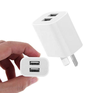 Mini Dual Port USB Charger with USB to Micro USB Data Cable, AU Plug, AU Plug + Micro USB Cable - ORIWHIZ