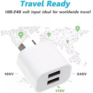 Mini Dual Port USB Charger with USB to Micro USB Data Cable, AU Plug, AU Plug + Micro USB Cable - ORIWHIZ