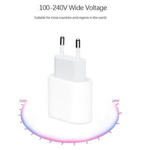 PD 20W Single USB - C / Type - C Interface Travel Charger, EU Plug, Actual 20W EU Plug - ORIWHIZ