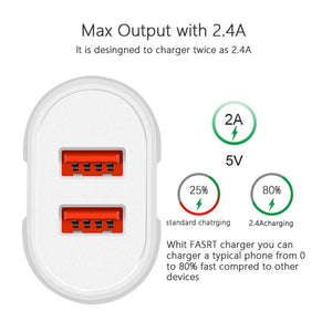 Portable Dual USB Mobile Phone Tablet Universal Charging Head Travel Charger, US Plug, US Plug - ORIWHIZ