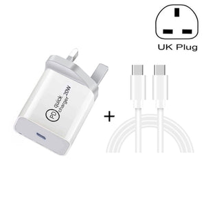 SDC - 20W 2 in 1 PD 20W USB - C / Type - C Travel Charger + 3A PD 3.0 USB - C / Type - C to USB - C / Type - C Fast Charge Data Cable Set, Cable Length: 1m,, US Plug, EU Plug, UK Plug - ORIWHIZ