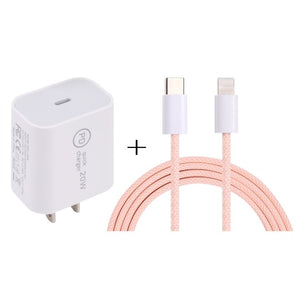 SDC - 20W PD USB - C / Type - C Travel Charger + 1m 20W USB - C / Type - C to 8 Pin Data Cable Set,, EU Plug, US Plug - ORIWHIZ