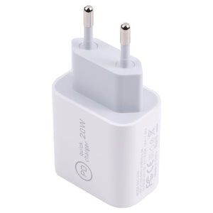 SDC - 20W PD USB - C / Type - C Travel Charger + 1m 20W USB - C / Type - C to 8 Pin Data Cable Set,, EU Plug, US Plug - ORIWHIZ