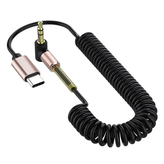 Type - C/USB - C To 3.5mm Male Elbow Spring Car Audio Adapter Cable, Cable Length: 1.5m - ORIWHIZ