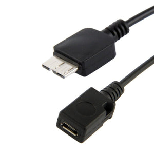 USB AF to Micro USB 3.0 + Micro USB 2.0 Cable for Galaxy Note III / N9000, Length: 20cm (Black) - ORIWHIZ