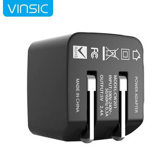 Vinsic 12W 5V 2.4A Output Dual USB Wall Charger USB Charger Adapter - ORIWHIZ