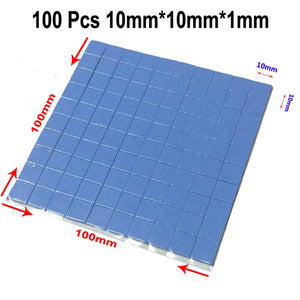 100 Pcs/Set Thermal Pad GPU CPU Heatsink Cooling Conductive Silicone Pad - ORIWHIZ