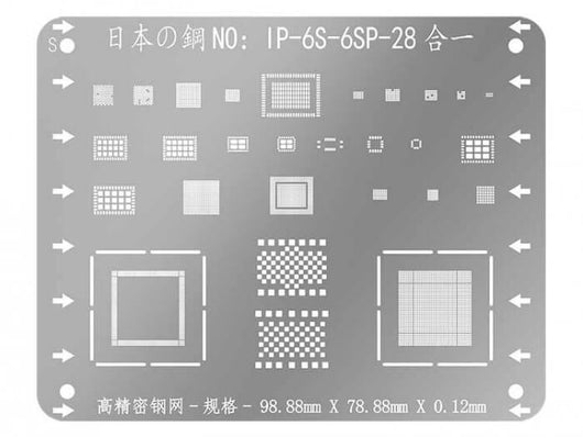 10pcs WL Multi-purpose IC Chip BGA Reballing Stencil Templates For 6 7 8 X XS MAX XR BGA IC Repair Template Heating Net - ORIWHIZ