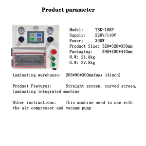 TBK 108P Machine de pressage sous vide Machine de stratification intelligente Équipement de réparation d'écran LCD, stratification oca pour sumsang IP HuaWei