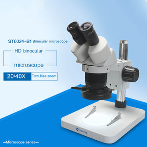 SUNSHINE ST6024-B1 20/40X Zoom binoculaire stéréo HD Microscope avec lumière LED pour la détection de carte mère de téléphone portable