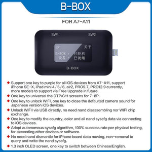 JC B-BOX C3 Box Pro For IPHONE A7-A11 One Key Purple Mode for iPhone and iPad Unlock WIFI Modify NAND Syscfg Data - ORIWHIZ