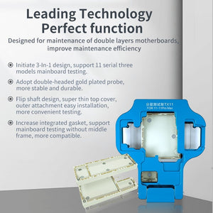 JC TX11 3in1 Mainboard Function Tester FOR iPhone11 11Pro Pro MAX Main Board Layered Test Rack No middle frame detection - ORIWHIZ