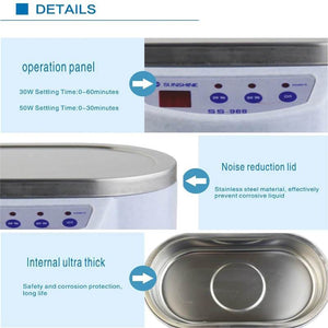 Mini Ultrasonic Cleaner SS-968 600ML Intelligent Control 30W 50W For Phone Motherboard Jewelry Glasses Ultrasound Bath Cleaning - ORIWHIZ