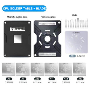 ORIWHIZ 7 in 1 Universal CPU Reballing Stencil Platform For iPhone A8/A9/A10/A11/A12/A13 IC Chip Planting Tin Template Fixture - Oriwhiz Replace Parts