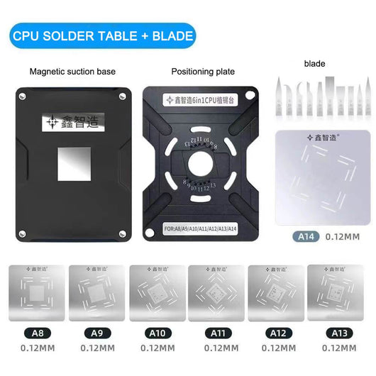 ORIWHIZ 7 in 1 Universal CPU Reballing Stencil Platform For iPhone A8/A9/A10/A11/A12/A13 IC Chip Planting Tin Template Fixture - Oriwhiz Replace Parts