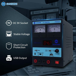 P-1503TA 3A DC Regulated Power Supply Laboratory Test DC Power Supply Adjustable USB Charging Repair Switching Power Supply - ORIWHIZ